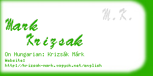 mark krizsak business card